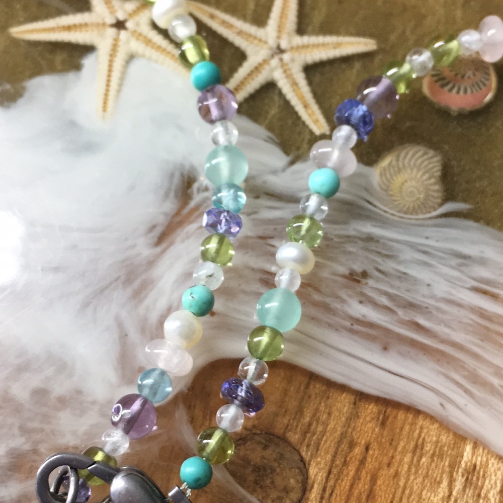 Sterling Silver Bird Multiple Gemstone Beaded Cho… - image 7